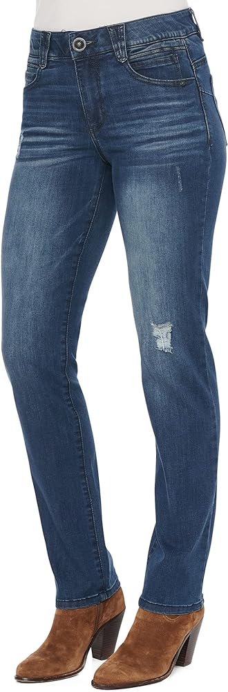 Democracy Women's Ab Solution Straight Leg Jean, Blue Vintage, 16