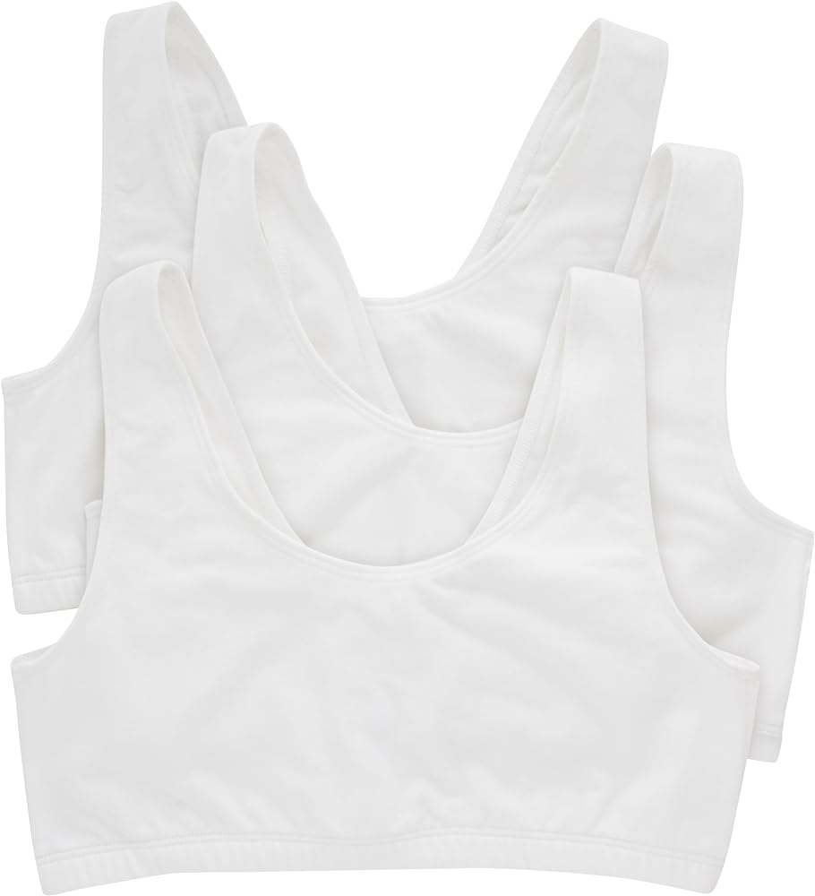 Hanes womens Scoopneck Bralette Pack,Cotton Crop Top, 3-pack