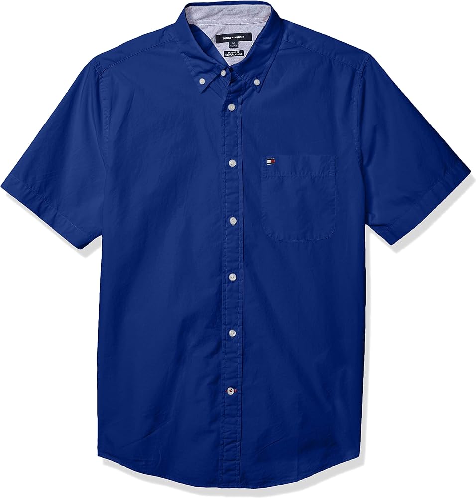 Tommy Hilfiger Men's Short Sleeve Casual Button Down Shirt in Classic Fit