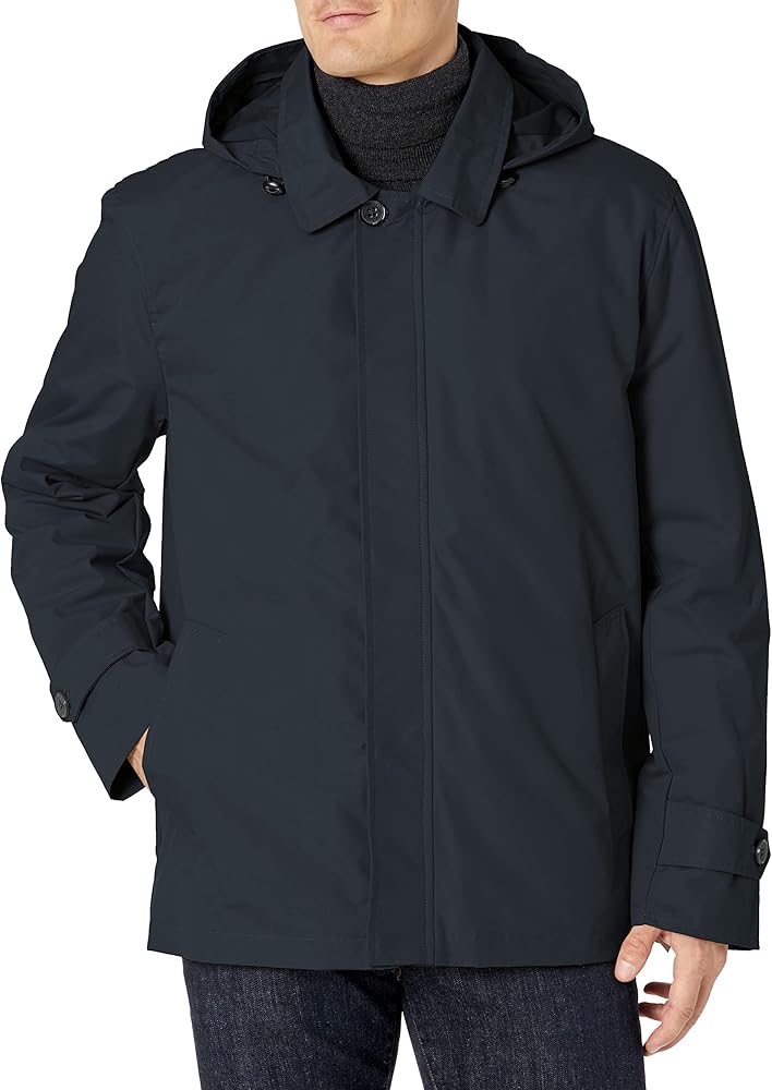 Cole Haan Men's Classic 29" Hooded City Rain Jacket