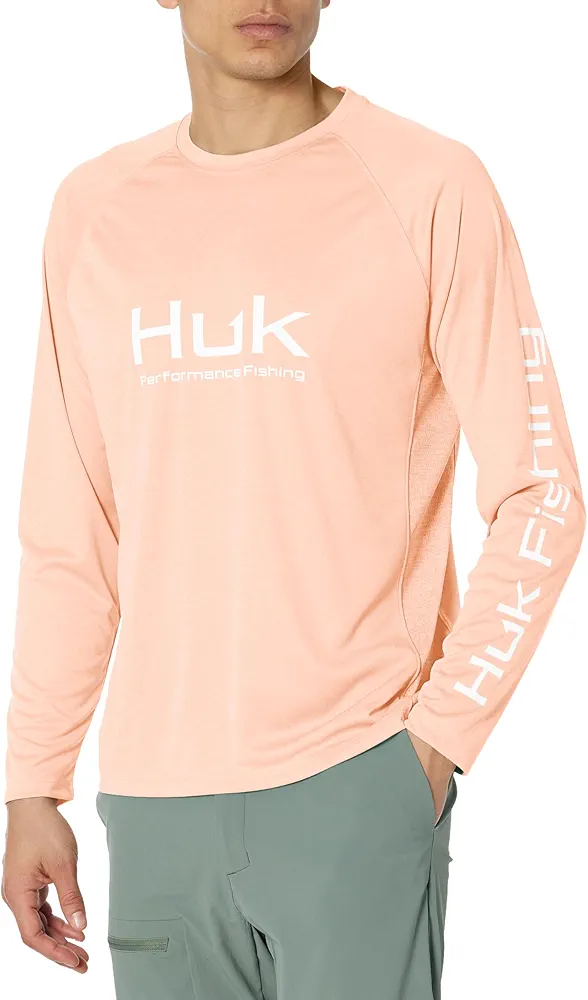 HUK Men's Pursuit Heather Long Sleeve, Fishing Shirt