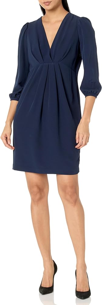 Tommy Hilfiger Women's Stretch Fabric 3/4 Sleeves Dress, Sky Captain