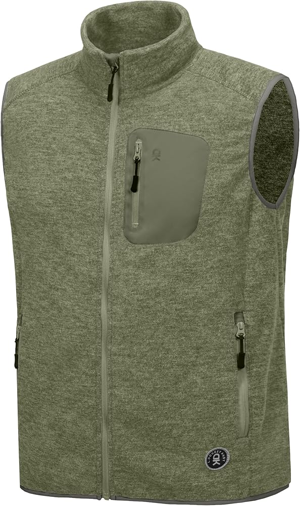 Little Donkey Andy Men's Fleece Vest Full Zip Sweater,Lightweight Warm Sleeveless Jacket for Hiking Golf