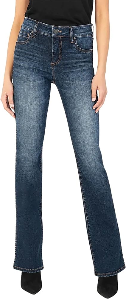 KUT from the Kloth™ Natalie High Rise Bootcut Jeans for Women – Contrast Topstitching – Blended Fabric