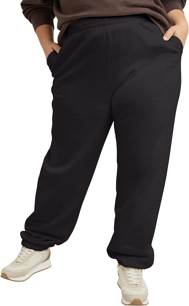 Hanes Womens Originals Midweight Fleece Joggers, Sweatpants With Pockets, Place Flowers, 30, Plus Size Available