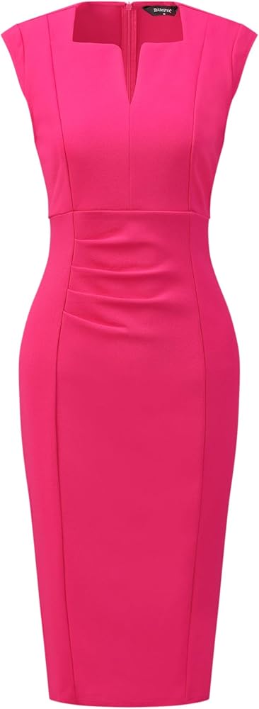 Allegra K Women's Sheath Dress Work Pencil Sleeveless Office Elegant Business Dress