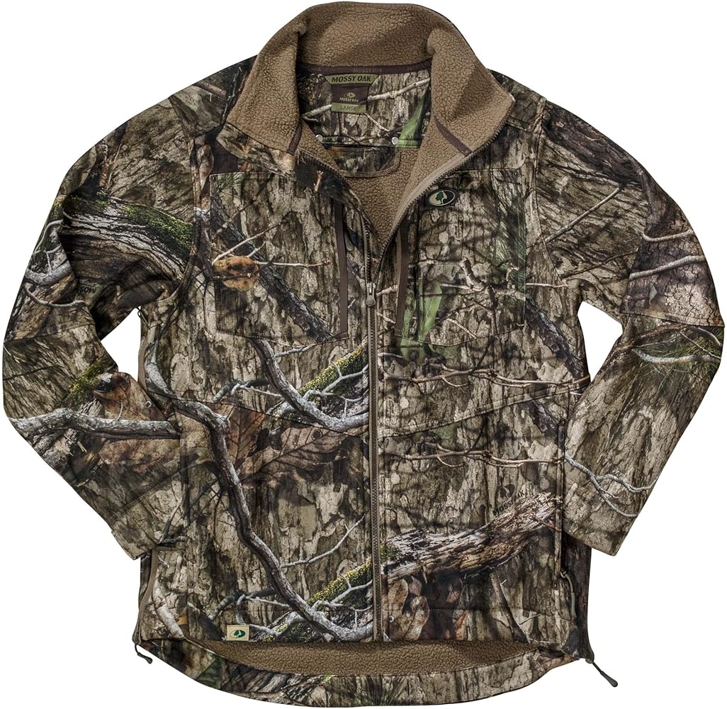 Mossy Oak Men's Sherpa Fleece Lined Camo Hunting Jacket