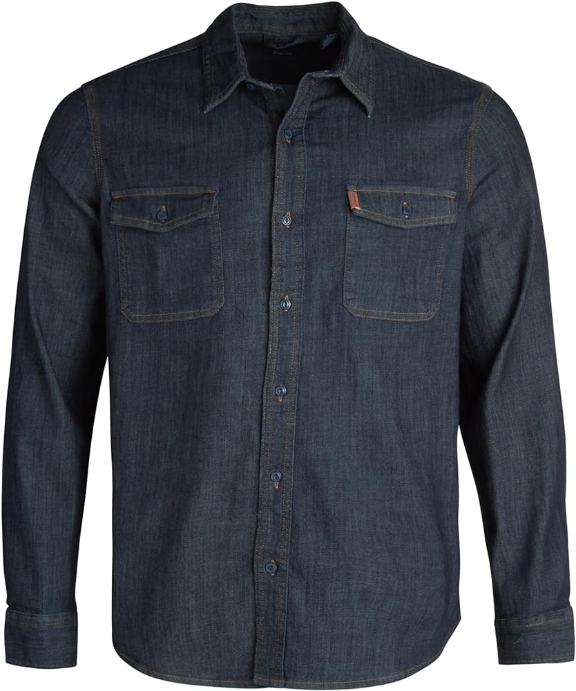 Chaps Men's Shirt - Comfort Stretch Button Down Denim Shirt - Casual Long Sleeve Collared Shirt for Men, M-XXL