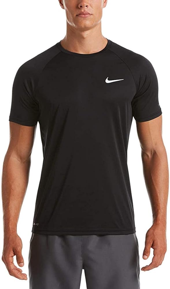 Nike Essential Men's Short-Sleeve Hydroguard Swim Dri-Fit Shirt XL Black