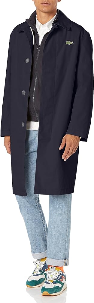 Lacoste Men's Front Pocket Trench Coat