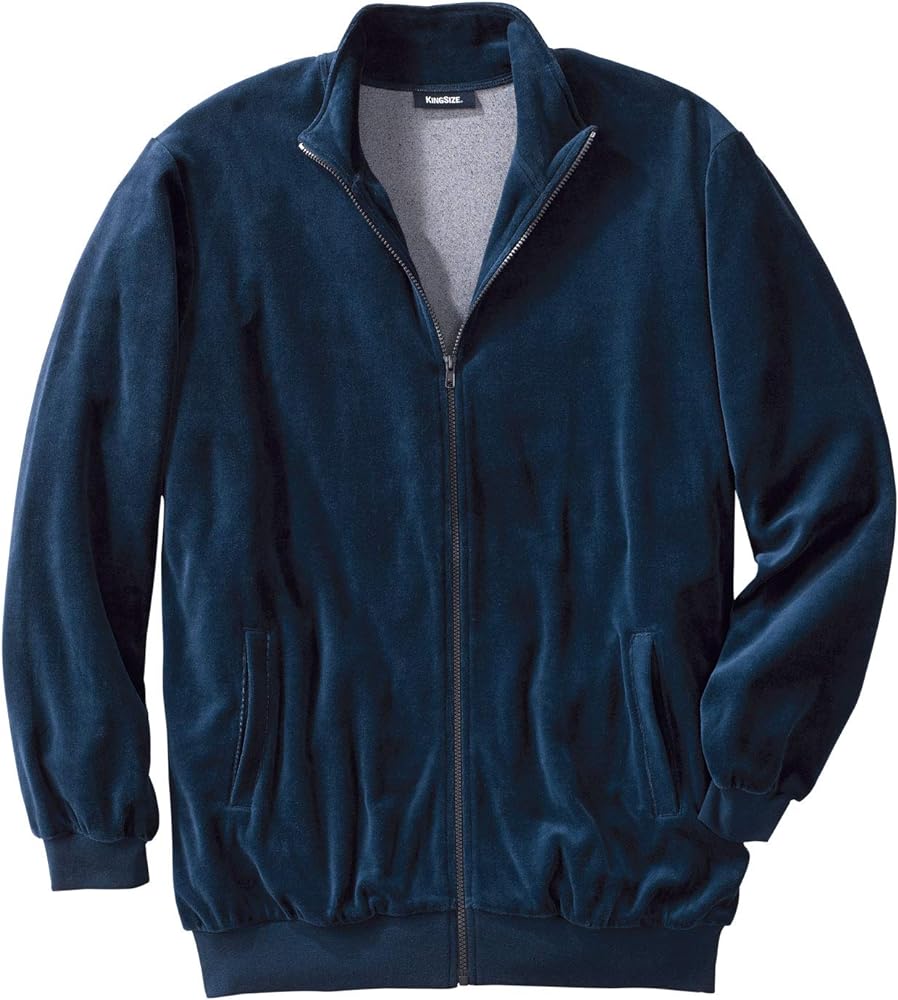 KingSize Men's Big & Tall Tall Velour Full-Zip Jacket