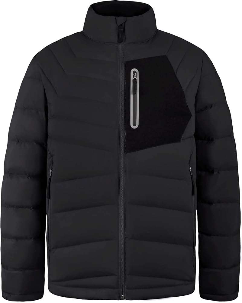 Men's Lightweight Puffer Jacket Insulated Water-Resistant Outdoor Winter Down Jacket for Men