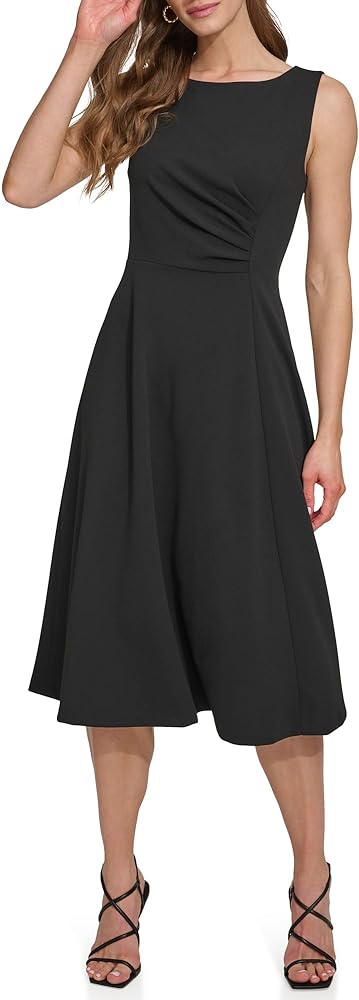 DKNY Women's Sleeveless Side Drape Midi