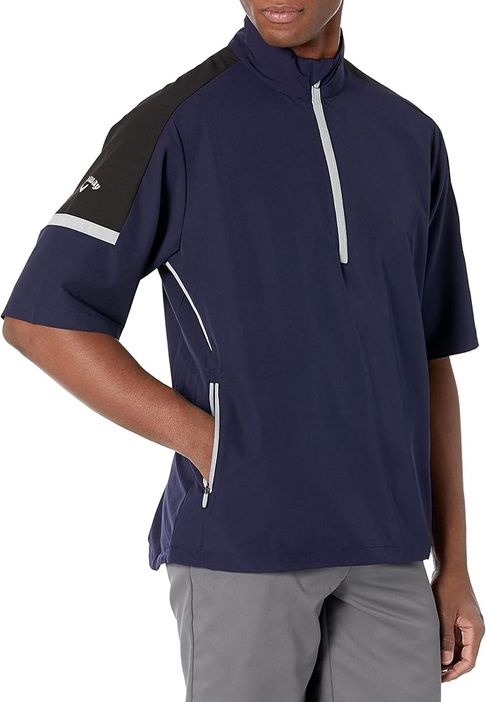 Callaway Men's Swing Tech Blocked 1/4 Zip Short Sleeve Golf Windbreaker