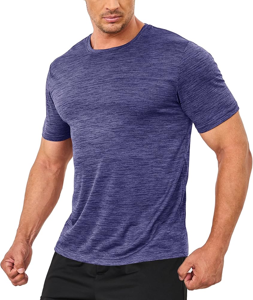 TACVASEN Workout Shirts for Men Short Sleeve Athletic Quick Dry fit Shirts for Running