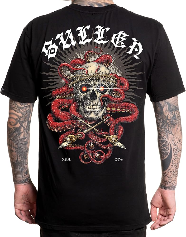 Sullen Men's Tentaskull Artist Series Tattoo Lifestyle Graphic Premium Short Sleeve Tee Black