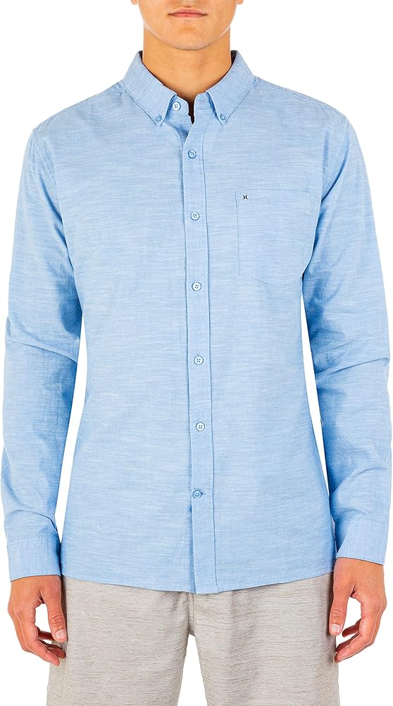 Hurley Men's One and Only Textured Long Sleeve Button Up