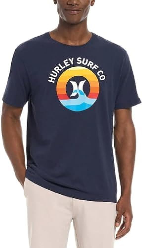 Hurley Men's Icon Slash Gradient T-Shirt, Blue, Small