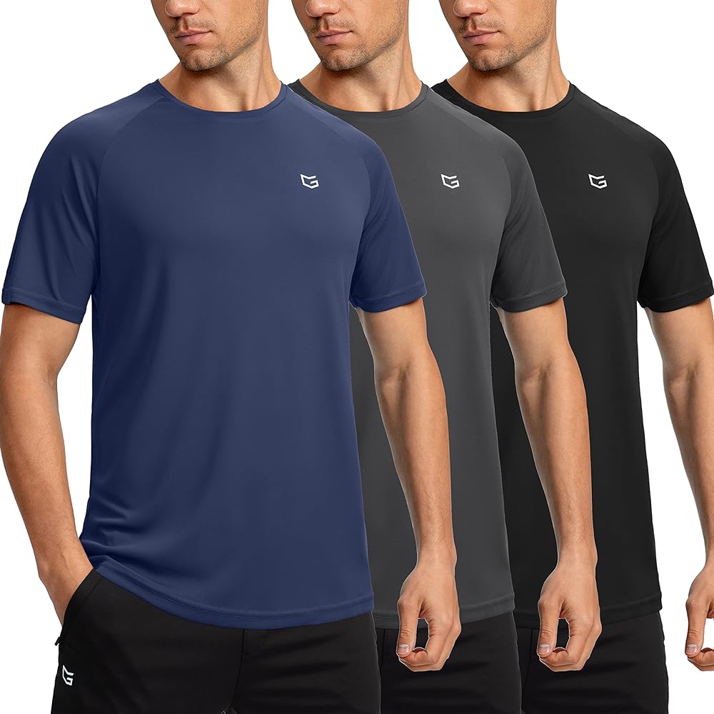 Men's Dry Fit Short Sleeve T-Shirt Crewneck Lightweight Tee Shirts for Men Workout Athletic Casual