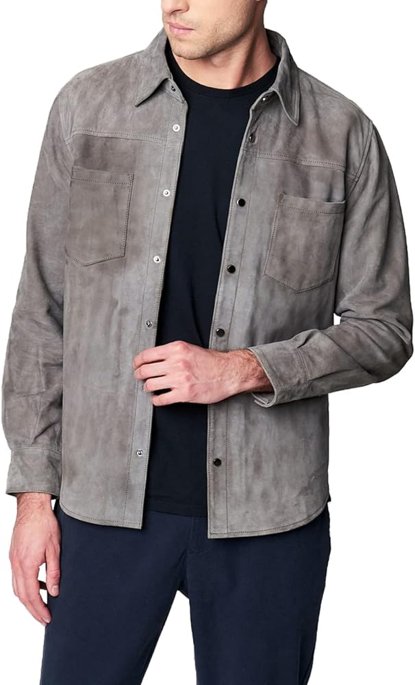 [BLANKNYC] mens Luxury Clothing Suede Shirt Jacket, Comfortable & Stylish Shacket