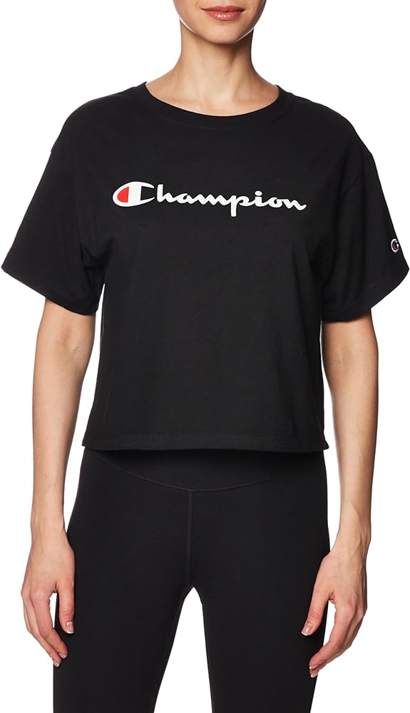 Champion Women's Cropped T-Shirt, Classic Cropped Tee Shirt for Women, Crop Top Tee Shirts