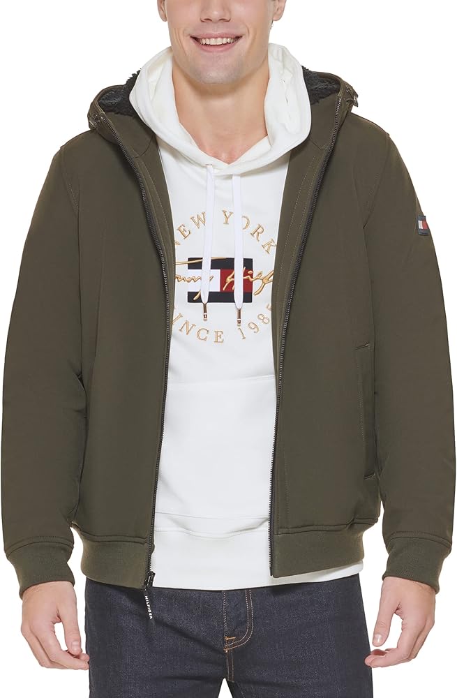 Tommy Hilfiger Men's Soft Shell Hooded Storm Trucker Jacket