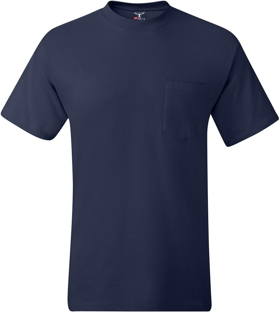 Hanes Mens Beefy-T 100% Cotton T-Shirt with Pocket