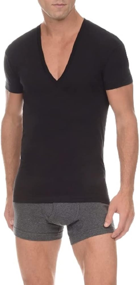 2(X)IST Men's Pima Cotton Slim Fit Deep V-Neck T-Shirt