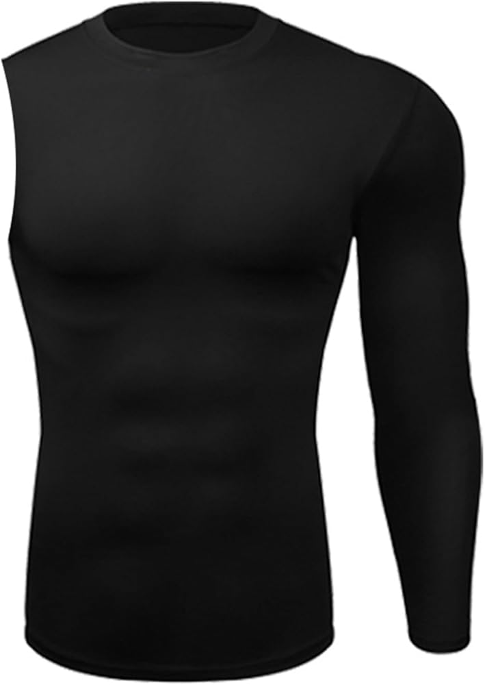 Men's Athletic Single Sleeve One Arm 1/2 Compression Shirt Sports Tight Base Layer Workout Underwear Active