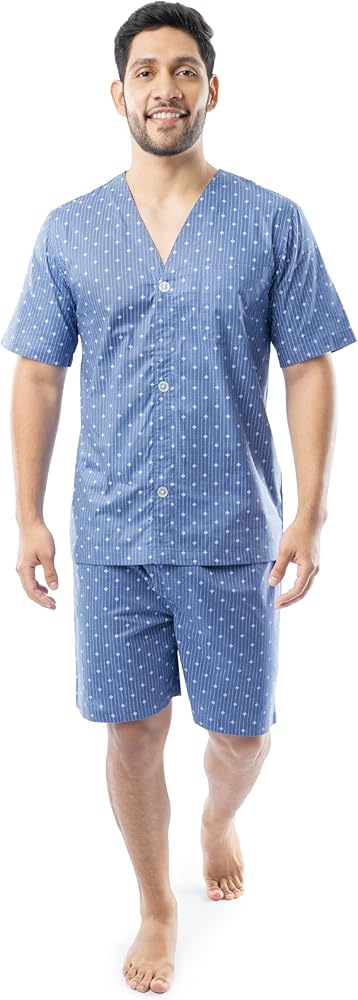 Fruit of the Loom Men's Broadcloth Short Sleeve Pajama Set