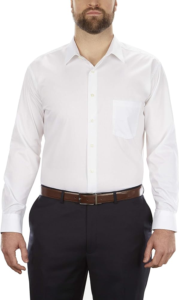 Van Heusen Men's BIG FIT Dress Shirts Poplin (Big and Tall)