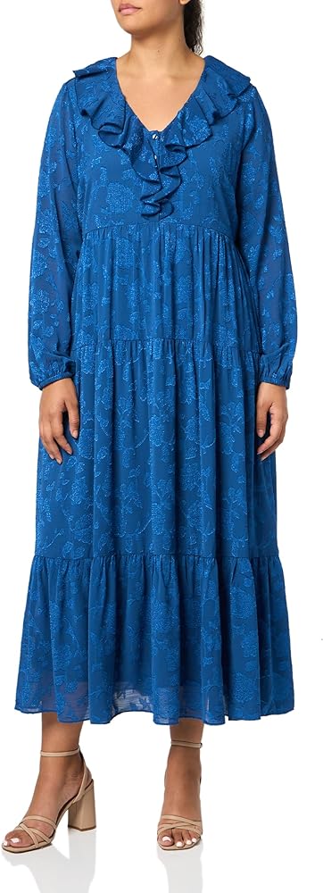 Avenue Women's Plus Size Dress Desi Ruffle