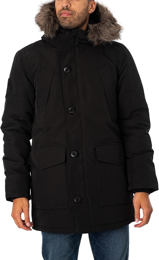 Superdry Mens Everest Faux Fur Hooded Parka Coat