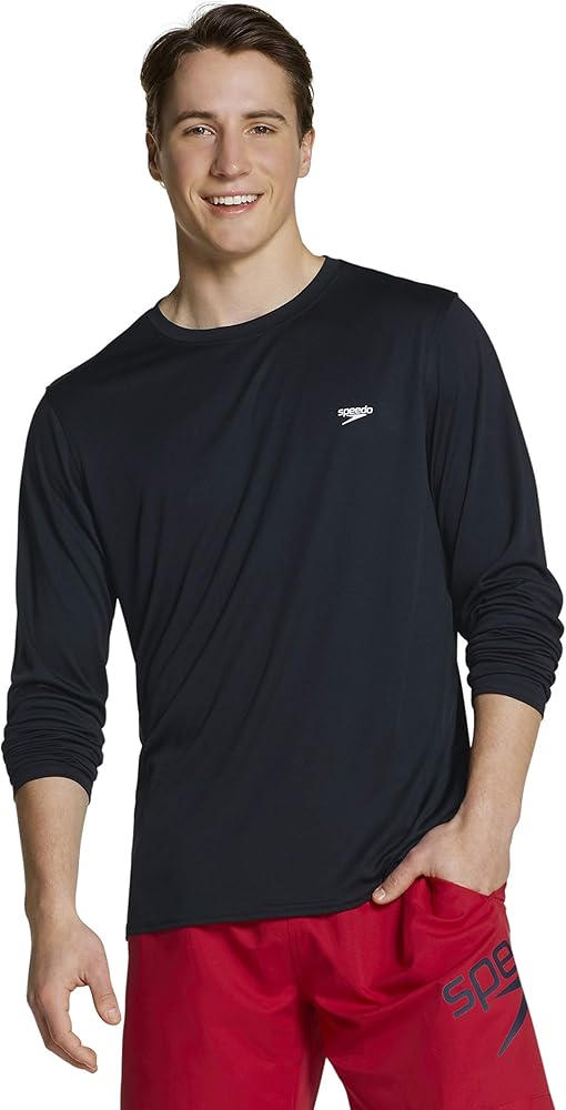 Speedo Men's UV Swim Shirt Basic Easy Long Sleeve Regular Fit