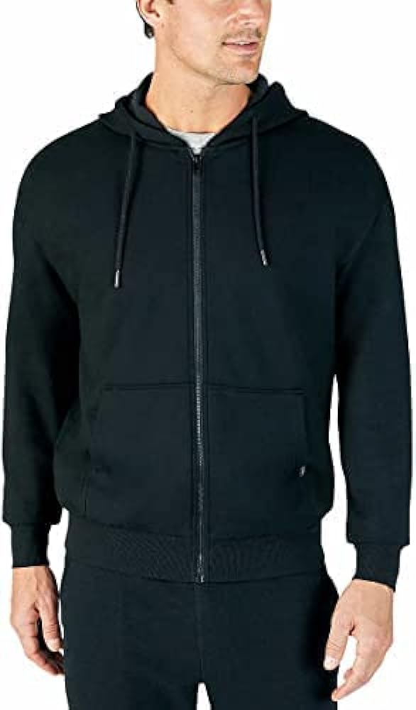 Eddie Bauer Mens Super Soft Heavyweight Full Zip Fleece Hoodie (Black, Small)