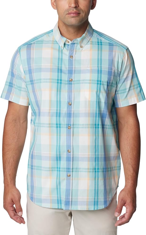 Columbia Men's Rapid Rivers II Short Sleeve Shirt, Spray Multi Plaid, Large