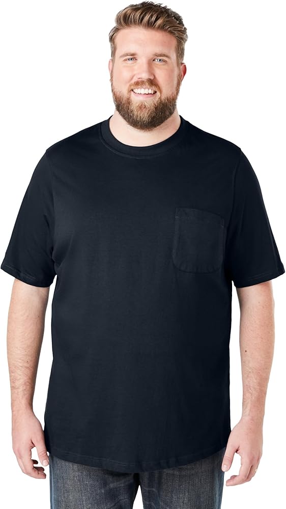 Boulder Creek by Kingsize Men's Big & Tall Heavyweight Pocket Crewneck T-Shirt