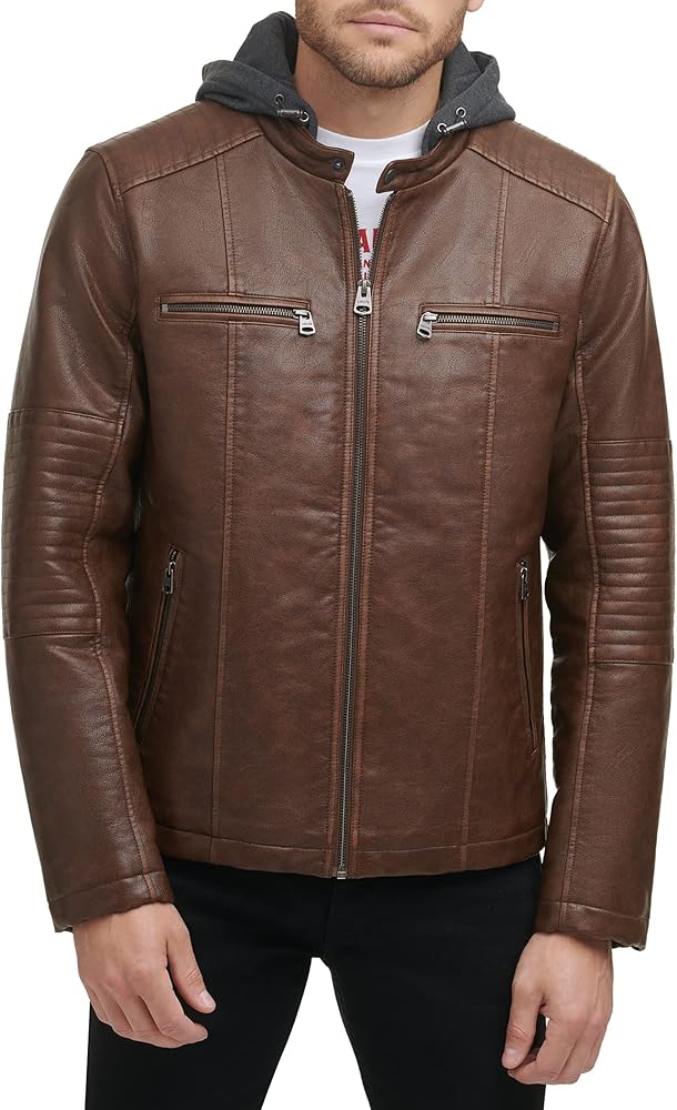 Levi's Men Faux Leather Racer Jacket