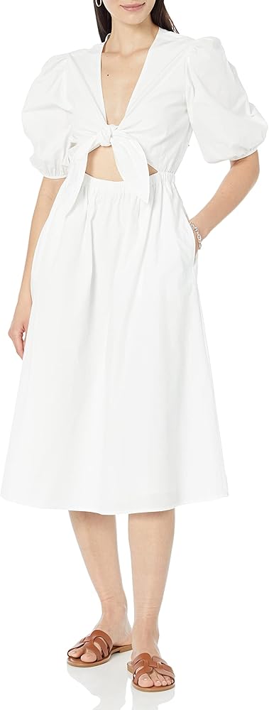 The Drop Women's Prisha Cutout Poplin Midi Dress