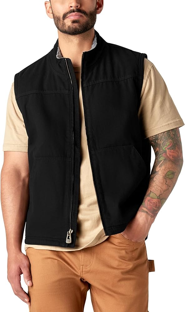 Dickies Men's Duck Canvas High Pile Fleece Lined Vest