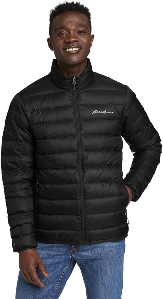 Eddie Bauer Men's CirrusLite Down Jacket, Black Recycled, Small