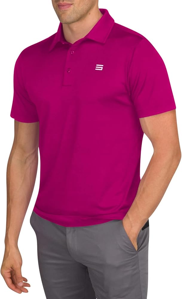 Men’s Untucked Golf Polo Shirts - The Perfect Length, Quick Dry, 4-Way Stretch Fabric. Moisture Wicking, UPF 50+ Protection