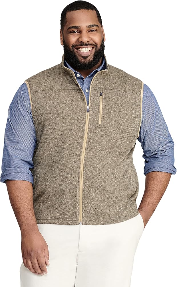 IZOD Men's Big and Tall Advantage Performance Full Zip Sweater Fleece Vest