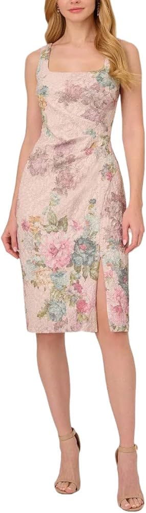 Adrianna Papell Women's Floral Matelasse Dress