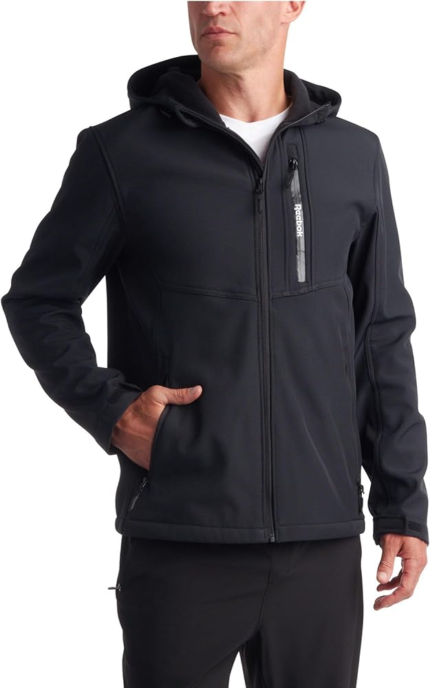 Reebok Men's Jacket - Lightweight Softshell Jacket with Hood – Casual Weather Resistant Coat for Men (S-XXL)