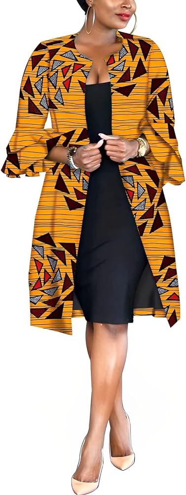 African Women Coat Ankara Print Long Jacket Tops Wax Dashiki Clothes