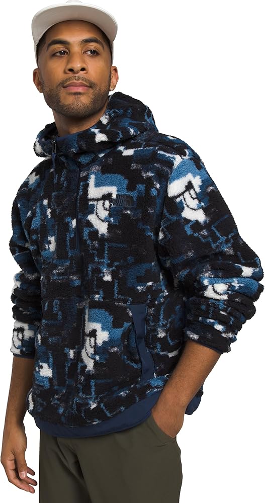 THE NORTH FACE Men's Campshire Fleece Hoodie, Summit Navy Digi Half Dome Print, Medium