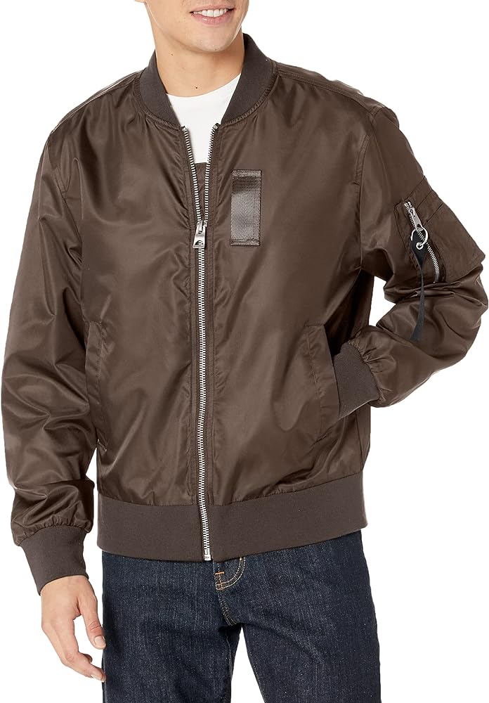 GUESS Men's Nylon Flight Jacket