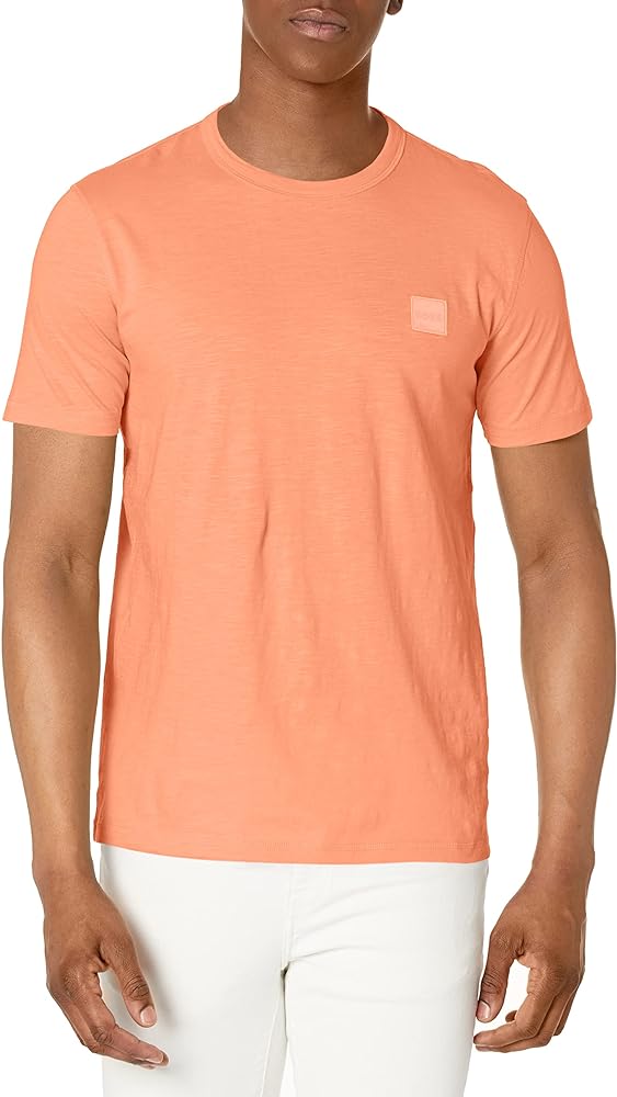 BOSS Men's Slub Jersey T-Shirt with Tonal Patch Logo