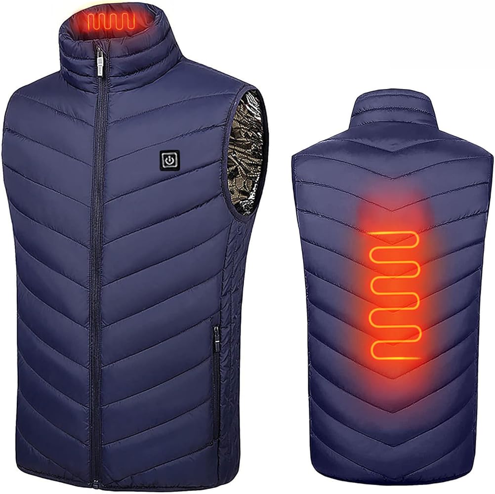 DASAYO Men Women Heating Vest Plus Size Winter Outdoor Warm Clothing Dual Control 2 Rechargeable Coat Lightweight Warm Jacket